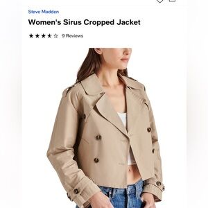 Steve Madden Crop Trench Coat Jacket